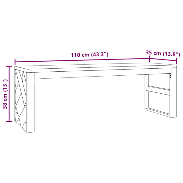 Couchtisch Midorel 110x35x38cm (Teak)