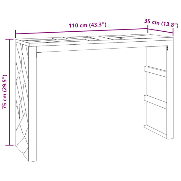 Konsolentisch Bronislava 110x35x75cm (Massivholz Teak)