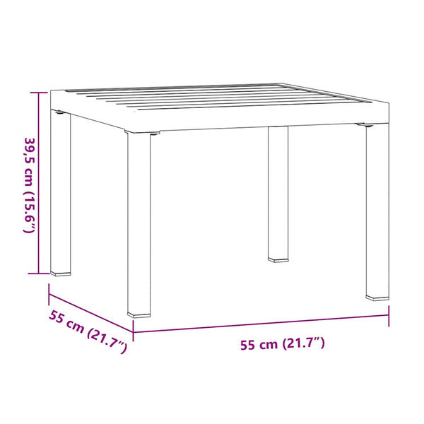 Schwarzer Loungesessel-Tisch Thetu 55x55x39,5cm (pulverbeschichteter Stahl)