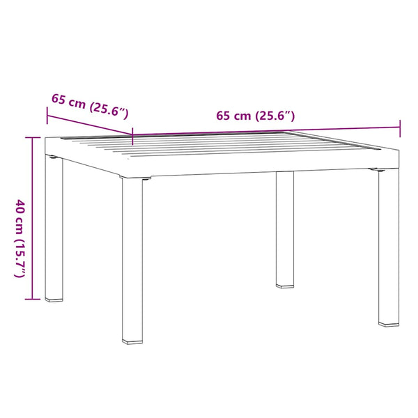 Schwarzer Monea Outdoor-Sofa-Tisch 65x65x40cm (Aluminium)