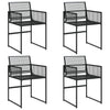 Gartenstühle Marula in Schwarz (4er-Set Polyrattan)