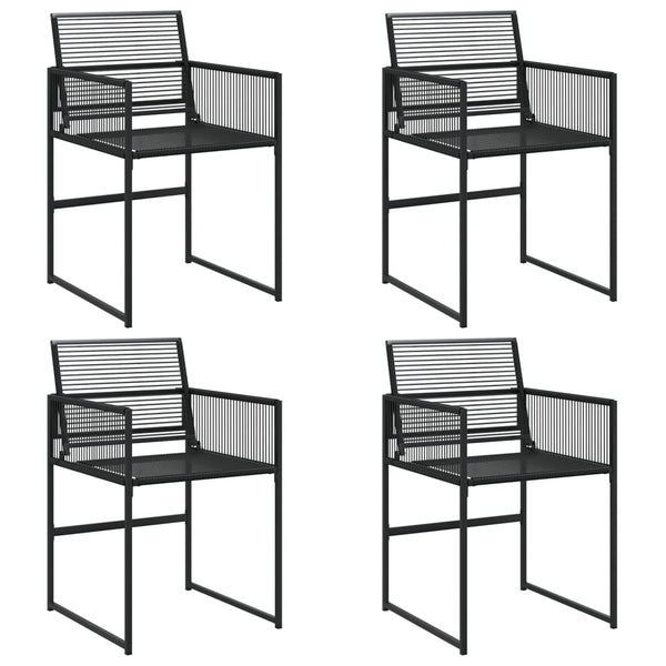 Gartenstühle Marula in Schwarz (4er-Set Polyrattan)