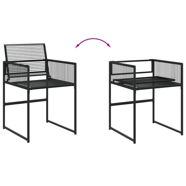 Gartenstühle Marula in Schwarz (4er-Set Polyrattan)
