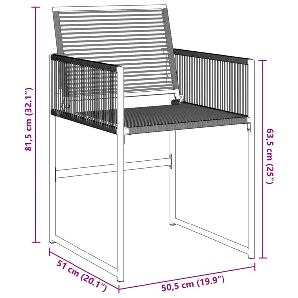 Gartenstühle Marula in Schwarz (4er-Set Polyrattan)