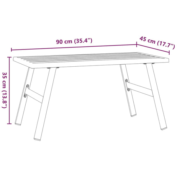 Schwarzer Loungesofatisch Gliga 90x45x35cm (pulverbeschichteter Stahl)