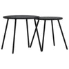 Schwarze Outdoor-Sofatische Jaheem rund (2 Stk. pulverbeschichteter Stahl)