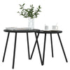 Schwarze Outdoor-Sofatische Jaheem rund (2 Stk. pulverbeschichteter Stahl)