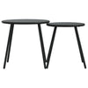 Schwarze Outdoor-Sofatische Jaheem rund (2 Stk. pulverbeschichteter Stahl)