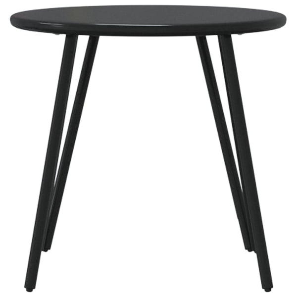 Schwarze Outdoor-Sofatische Jaheem rund (2 Stk. pulverbeschichteter Stahl)