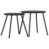 Schwarze Outdoor-Sofatische Jaheem rund (2 Stk. pulverbeschichteter Stahl)