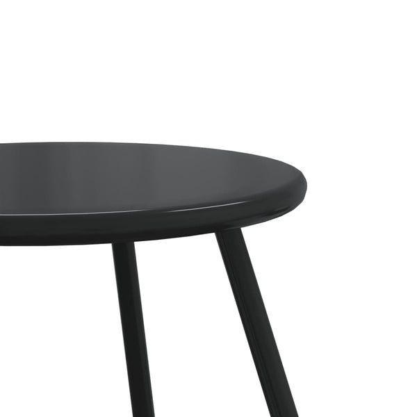 Schwarze Outdoor-Sofatische Jaheem rund (2 Stk. pulverbeschichteter Stahl)