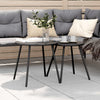 Schwarze Outdoor-Sofatische Jaheem rund (2 Stk. pulverbeschichteter Stahl)