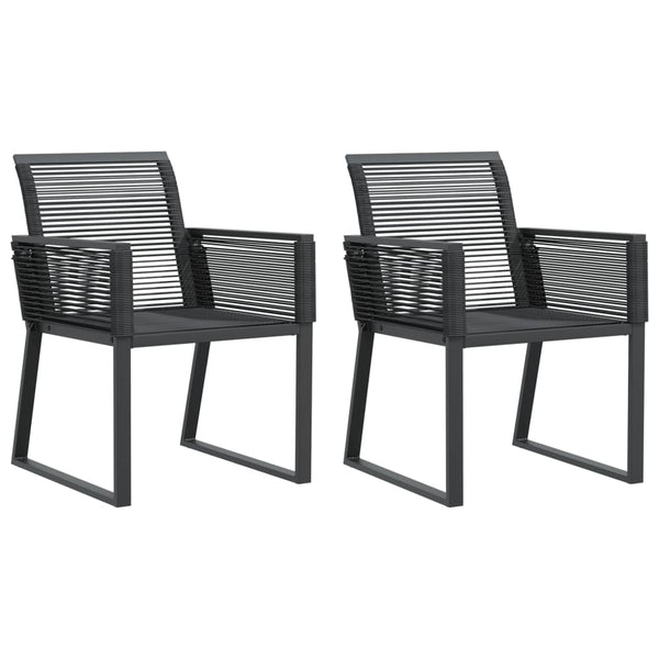 Schwarze Gartenstühle Dann (2er-Set Polyrattan)