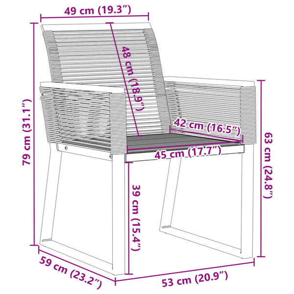 Schwarze Gartenstühle Dann (2er-Set Polyrattan)