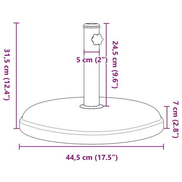 Verane Sonnenschirmständer Ø32/35/38 mm (für Stangen 15 kg rund)