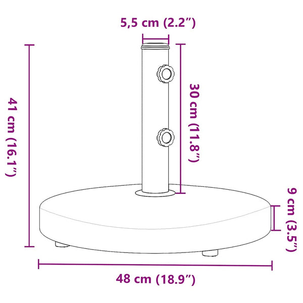 Sonnenschirmständer Sabin Ø32/38/48 mm (für Stange 25 kg rund)