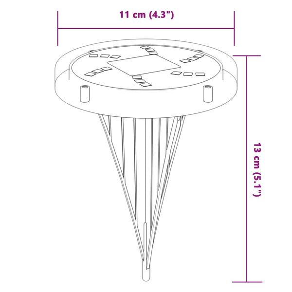 Solarpanel, warmweißer Erdspießstrahler, Dobos, 12 Stk., Erdspieß