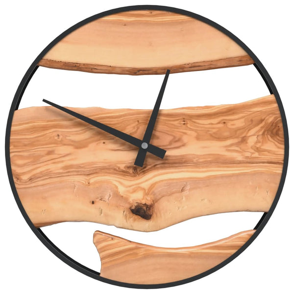 Braune Wanduhr Ranca Ø35cm (Eisen und Olivenholz)
