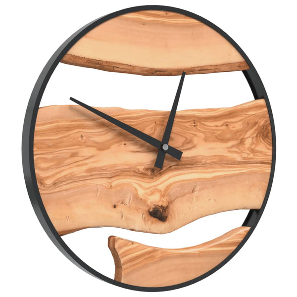 Braune Wanduhr Ranca Ø35cm (Eisen und Olivenholz)