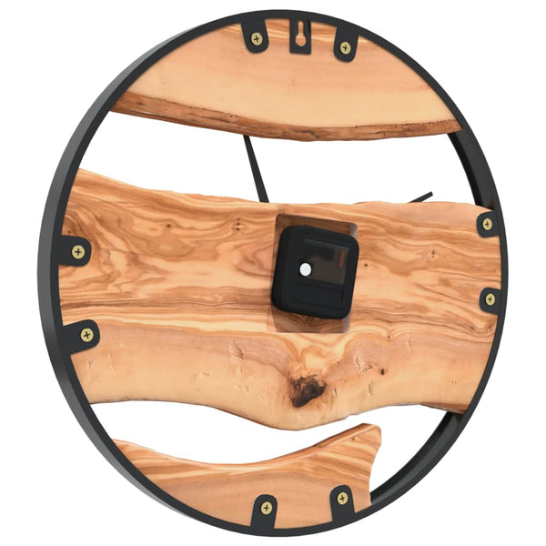 Braune Wanduhr Ranca Ø35cm (Eisen und Olivenholz)