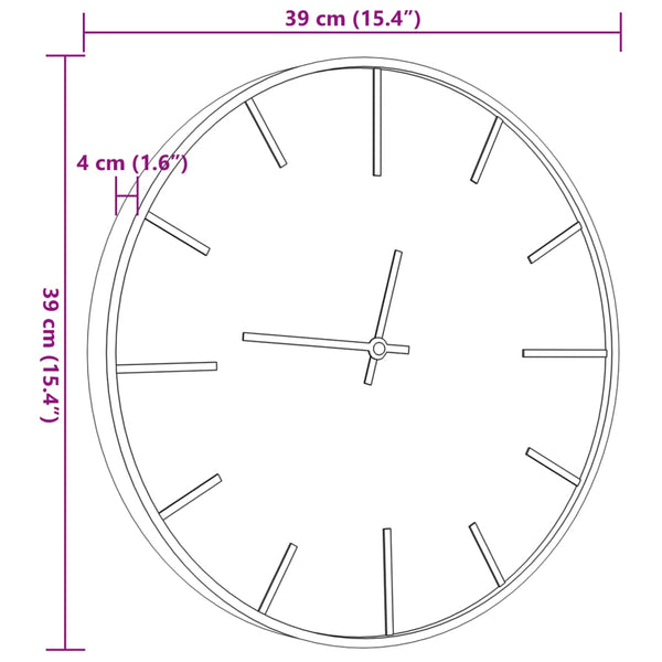 Braune Wanduhr Ustinia Ø39cm (Eisen und Holz)