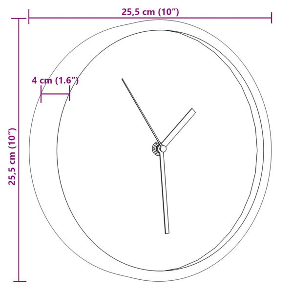 Blaue Wanduhr Gemanari Ø25,5cm (Polystyrol und Glas)