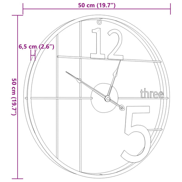 Wanduhr Cristian Ø50cm (Eisen)