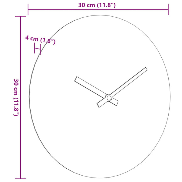 Keltainen ja musta seinäkello Baietica Ø30cm (puinen)