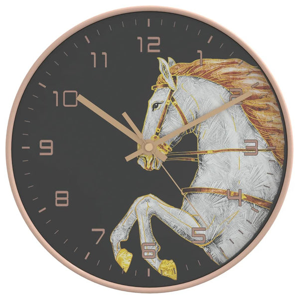 Gold-weiße Wanduhr Arsinia Ø29,5cm (Polystyrol und Glas)
