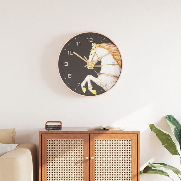 Gold-weiße Wanduhr Arsinia Ø29,5cm (Polystyrol und Glas)