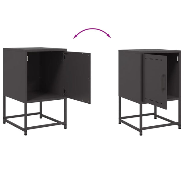 Schwarzer Nachttisch Sonica 36x39x60,5cm (Stahl)