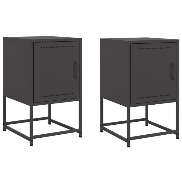 Nachttische Sonica in Schwarz 36x39x60,5cm (2 St., Stahl)
