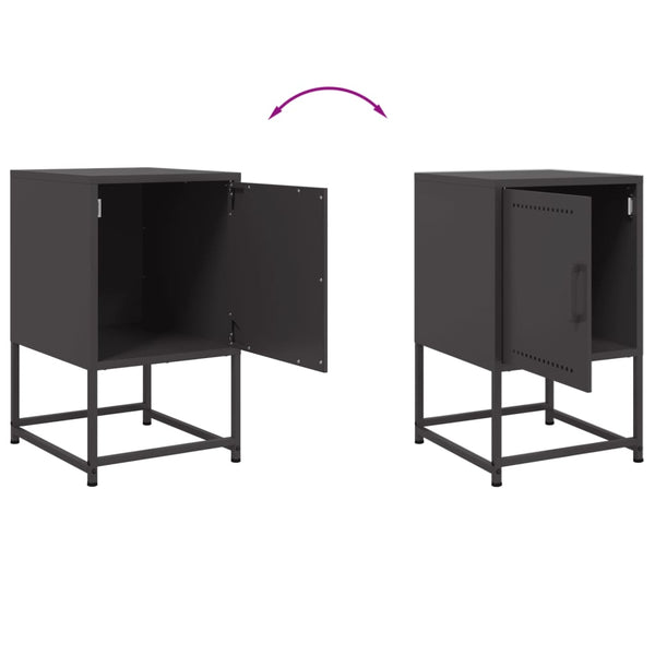 Nachttische Sonica in Schwarz 36x39x60,5cm (2 St., Stahl)