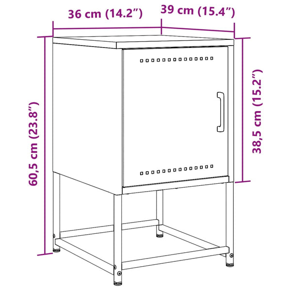 Nachttisch Sonica 36x39x60,5cm (Stahl) Pink