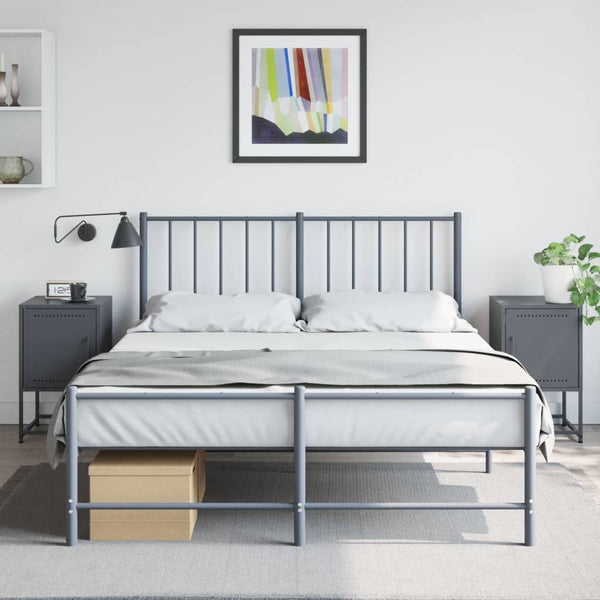 Antrasiitti yöpöydät Sonica 36x39x60,5cm (2 kpl, teräs)