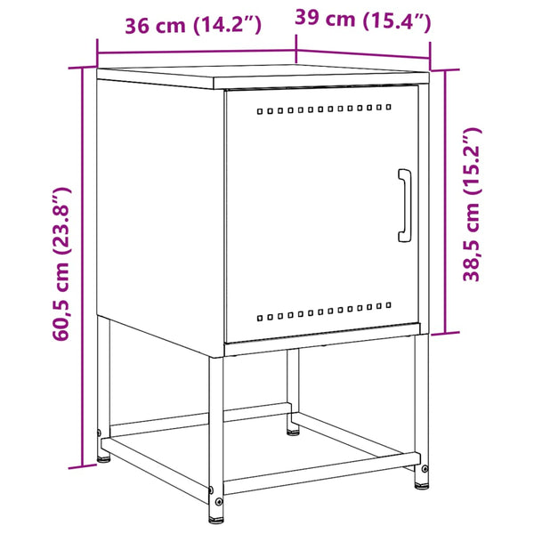 Valkoinen yöpöydät Sonica 36x39x60,5cm (2 kpl, teräs)