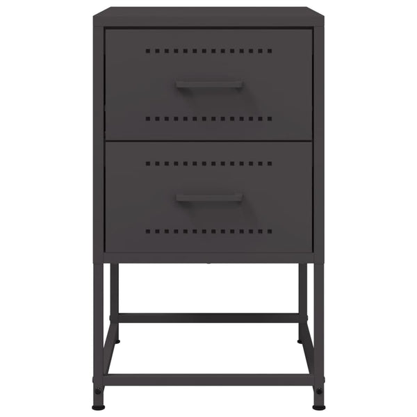 Schwarze Nachttische Lizetta 36x39x60,5cm (2 Stück, Stahl)