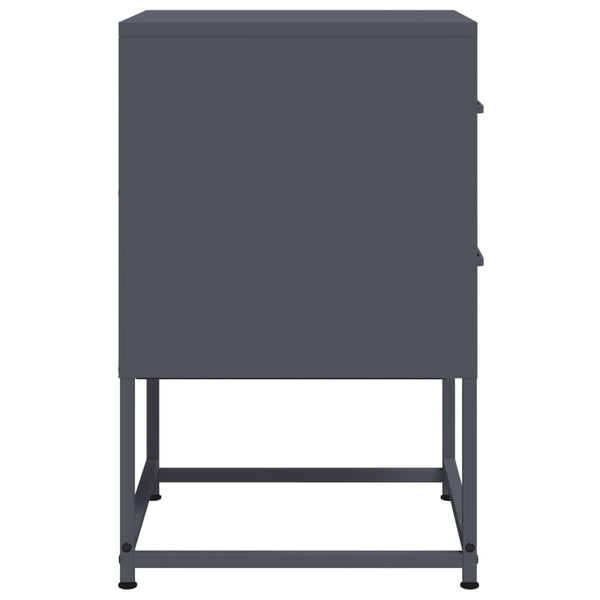 Nachttische Anthrazit Lizetta 36x39x60,5cm (2 St., Stahl)