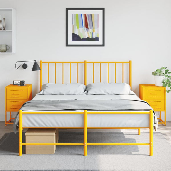 Sinapinkeltainen yöpöydät Lizetta 36x39x60,5cm (2 kpl, teräs)