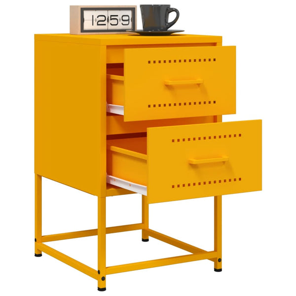 Sinapinkeltainen yöpöydät Lizetta 36x39x60,5cm (2 kpl, teräs)