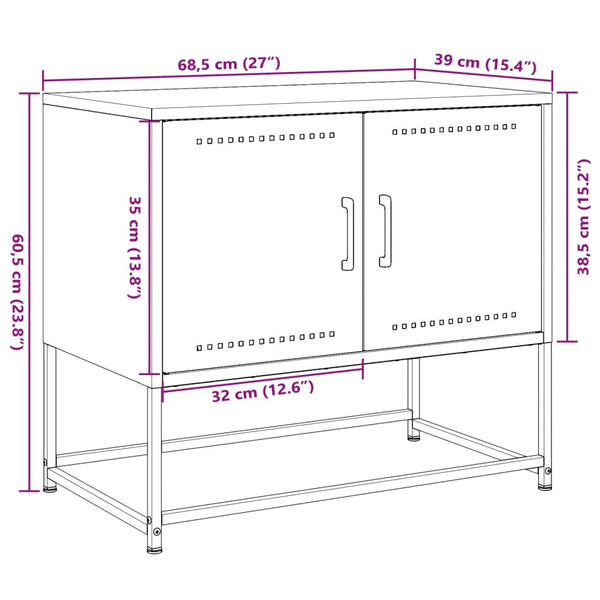 TV-Lowboard Liubovy Anthrazit 68,5x39x60,5cm (Stahl)