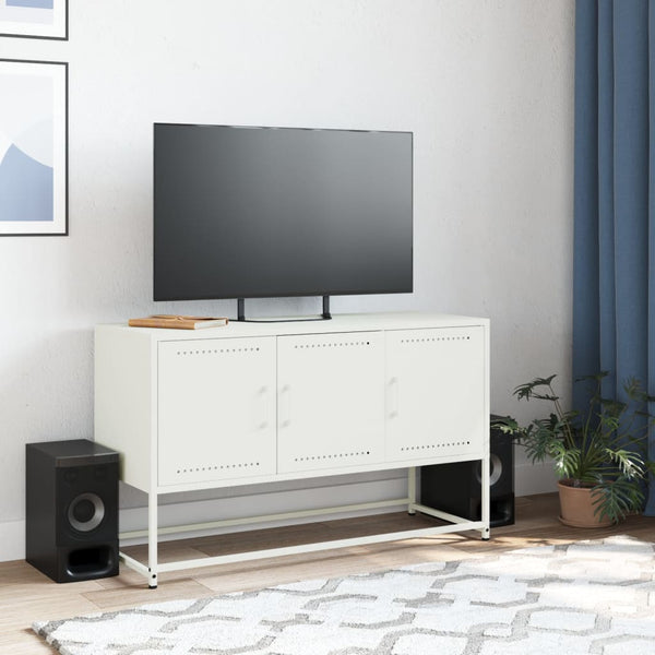 Valkoinen tv-taso Aurar 100,5x39x60,5cm (teräs)