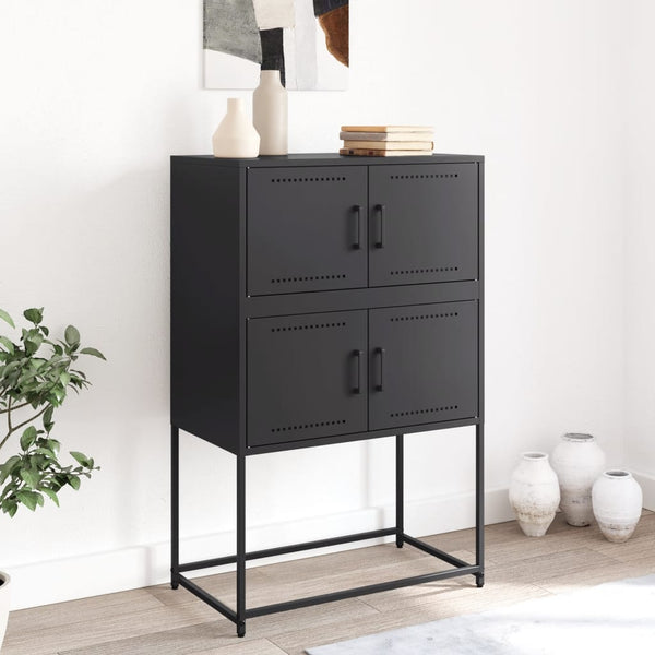 Schwarze Kommode Ronen 68,5x38,5x107cm (Stahl)