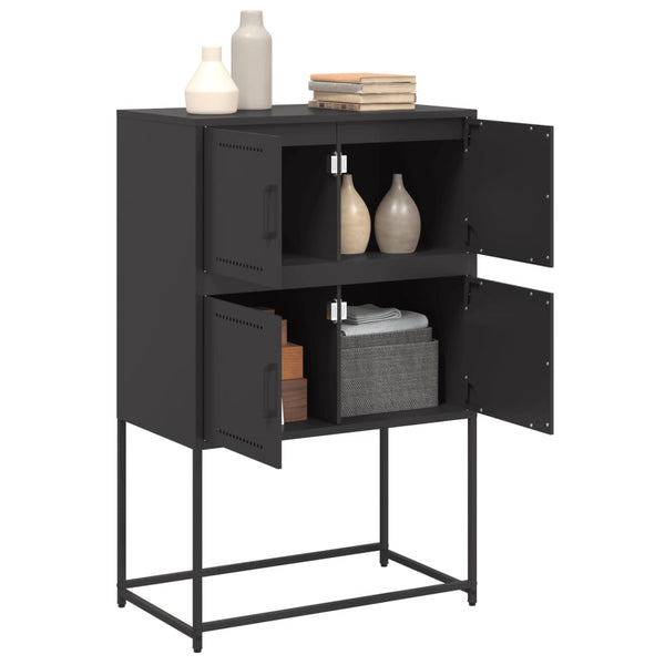 Schwarze Kommode Ronen 68,5x38,5x107cm (Stahl)