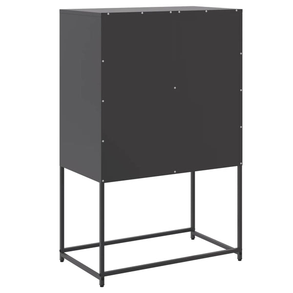 Schwarze Kommode Ronen 68,5x38,5x107cm (Stahl)