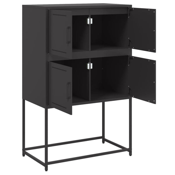 Schwarze Kommode Ronen 68,5x38,5x107cm (Stahl)