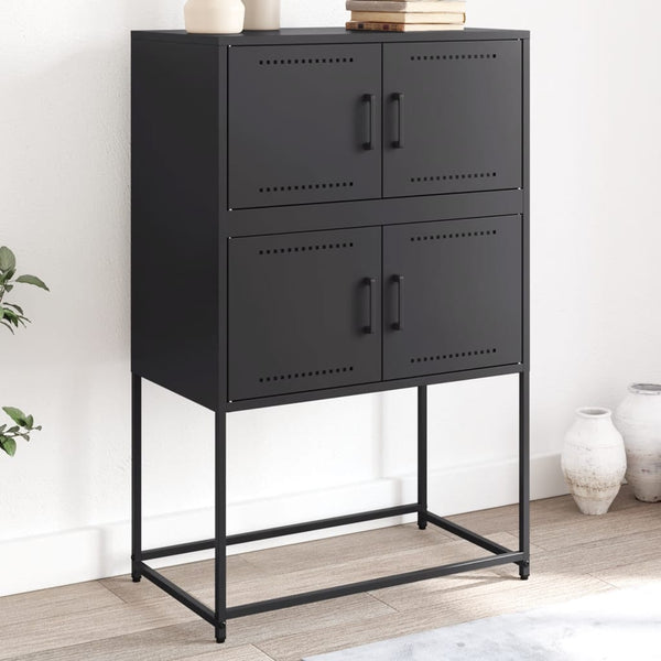 Schwarze Kommode Ronen 68,5x38,5x107cm (Stahl)