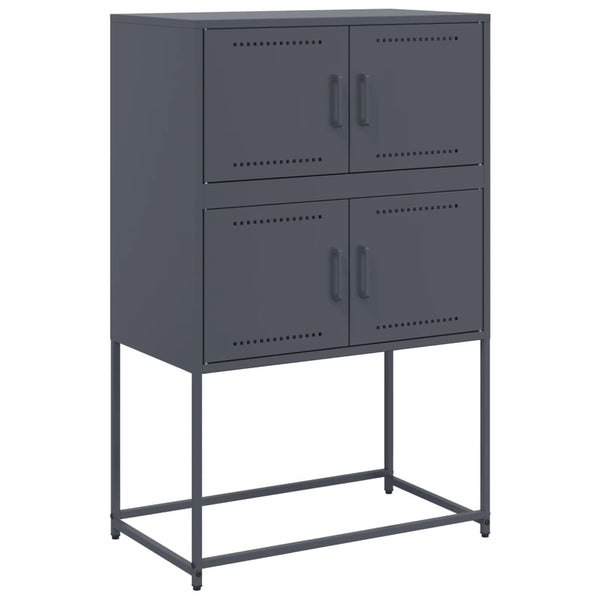 Anthrazitfarbenes Sideboard Ronen 68,5x38,5x107cm (Stahl)