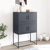 Anthrazitfarbenes Sideboard Ronen 68,5x38,5x107cm (Stahl)