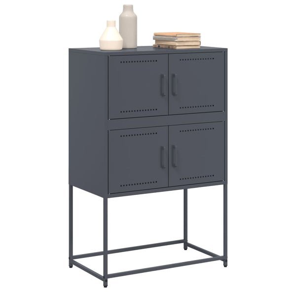 Anthrazitfarbenes Sideboard Ronen 68,5x38,5x107cm (Stahl)